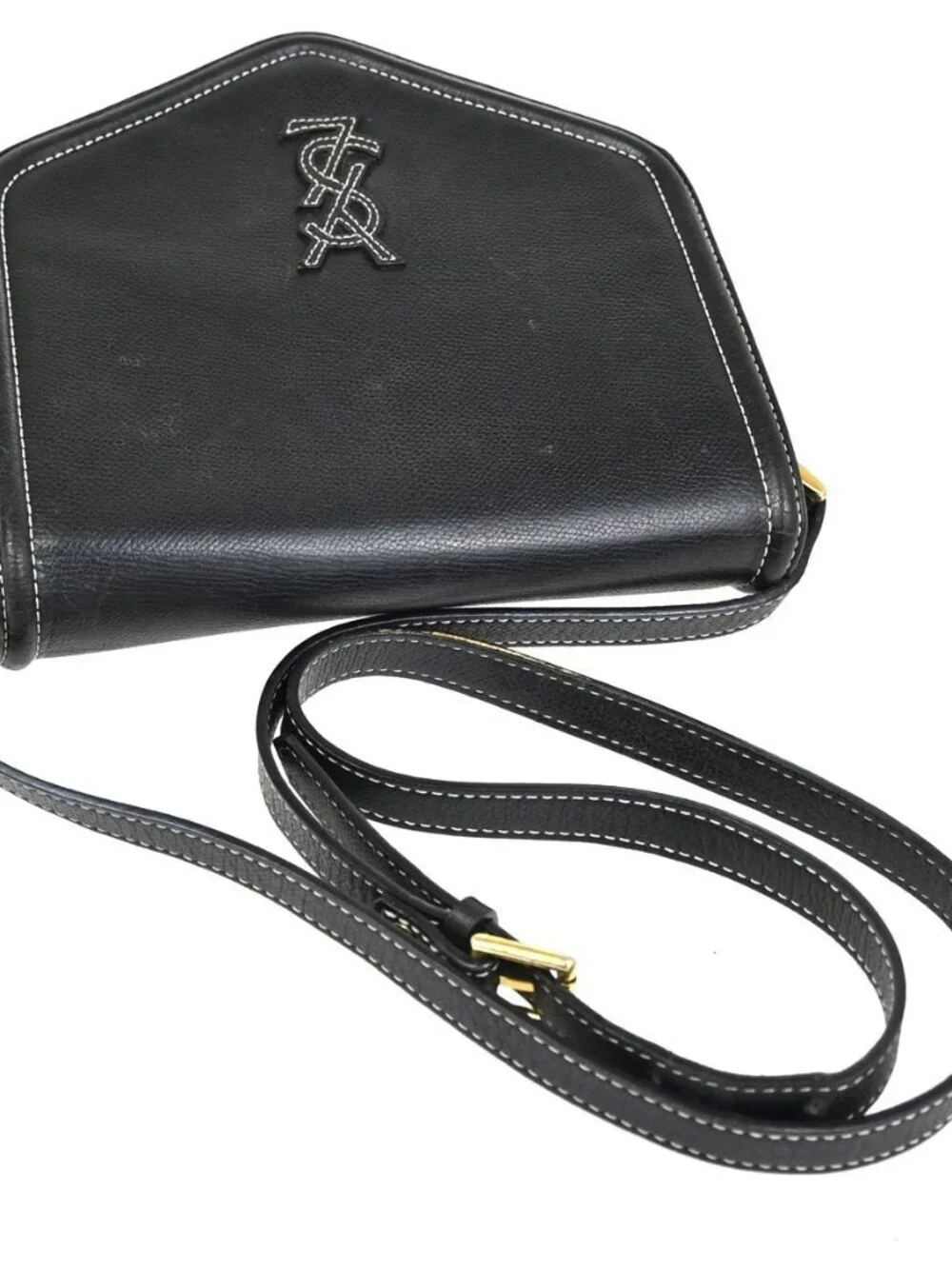 YVES SAINT LAURENT Cassandra Shoulder Crossbody Bag Leather Black GHW 30TA582 - Picture 5 of 16